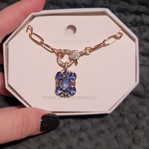 Elegant Gold Necklace with Blue Gemstones